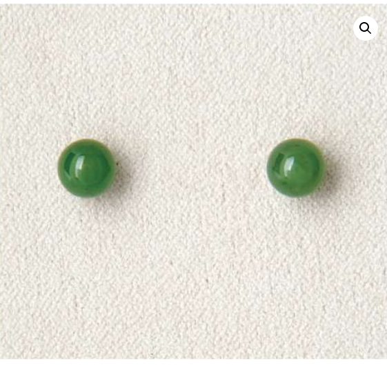 Earrings - Jade Ball 6 mm