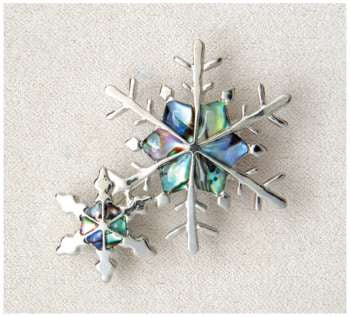Glacier Pearle Brooch - Snowflakes