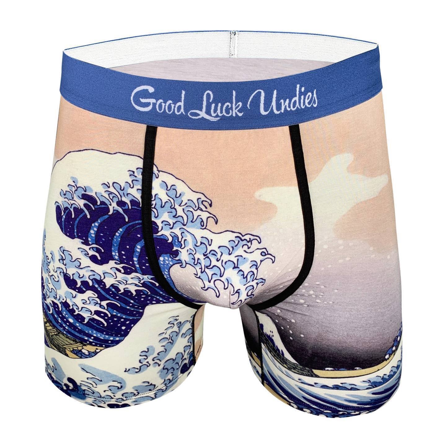 Good Luck Undies Kraken Boxer Brief Underwear No Chafe Anti Roll Waistband  LG