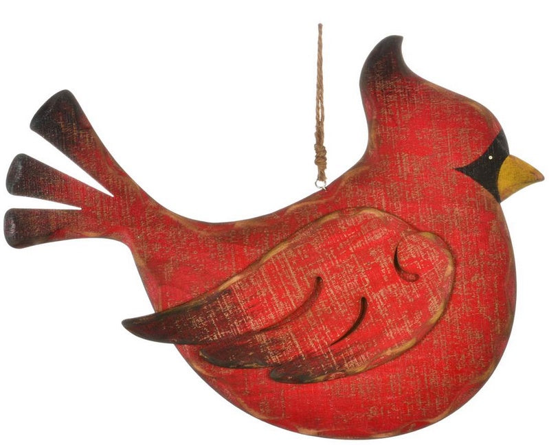 Cardinal - Large Distressed Wood Ornament