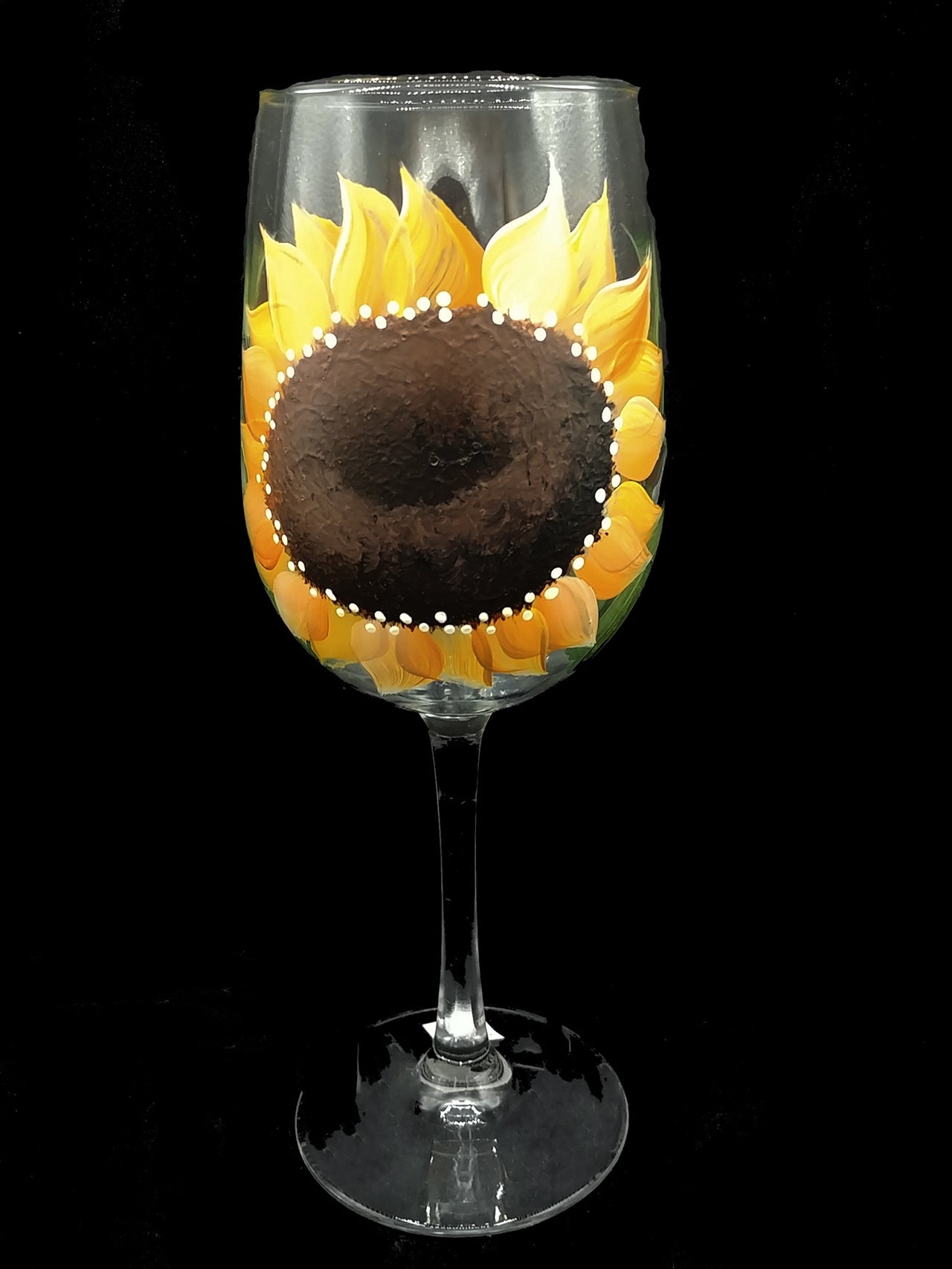 Stemmed Wine Glasses - Sunflowers