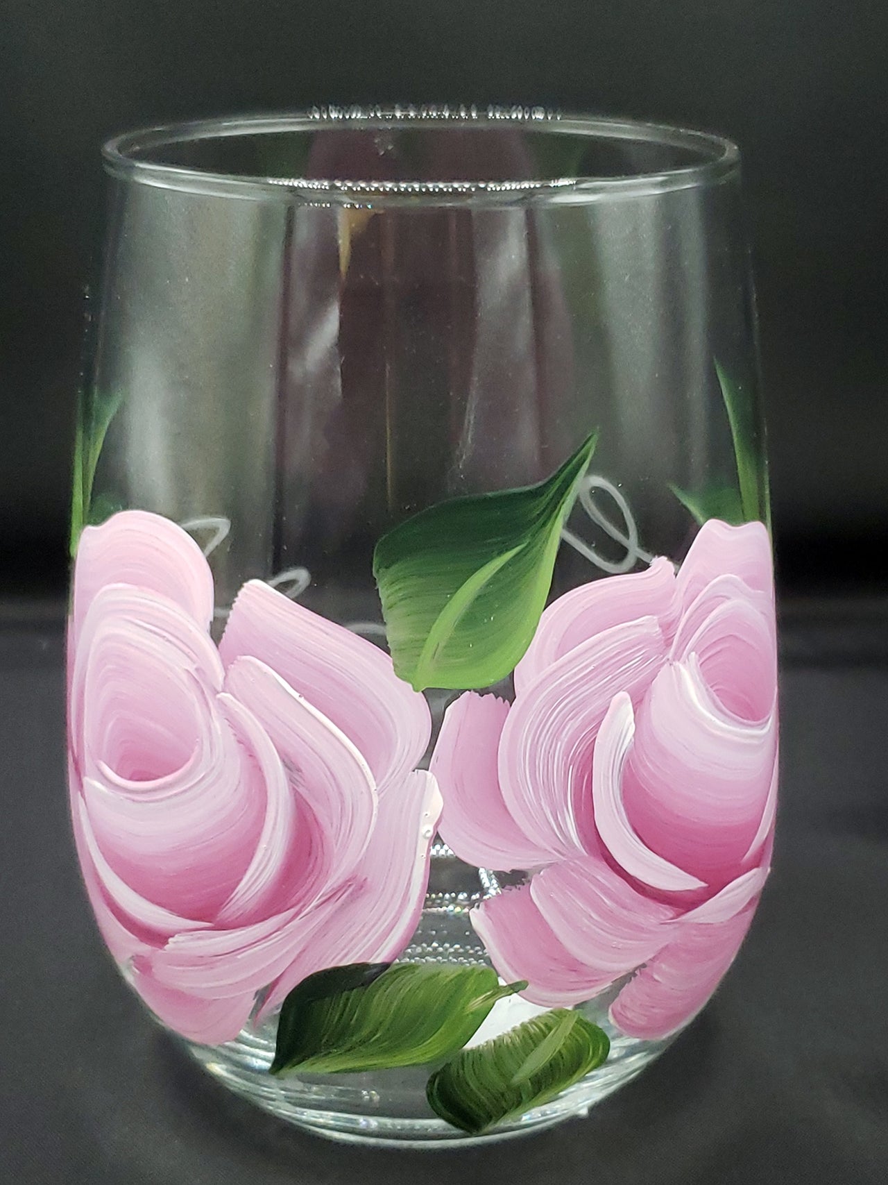 Stemless Wine Glasses - Roses