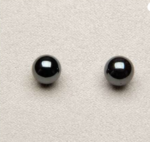 Earrings - Hematite 8mm Ball