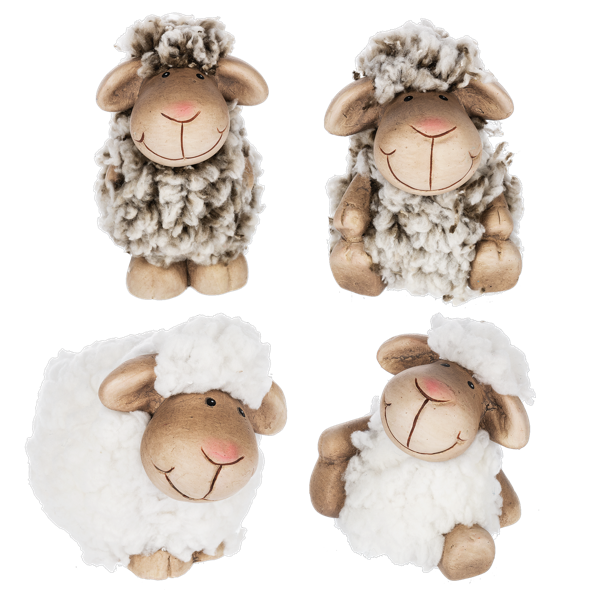 Sheep Figurines - Clay & Wooly