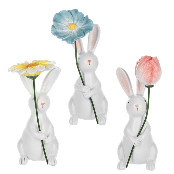 Floral Bunny Figurines
