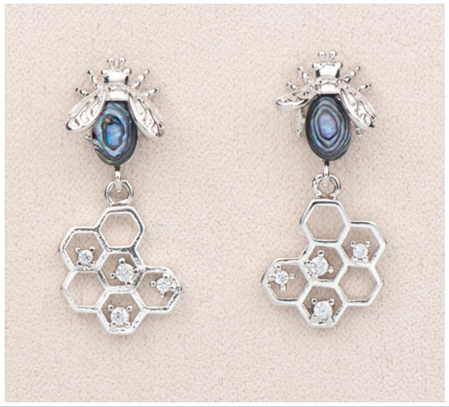Glacier Pearle Earrings - Honeycomb