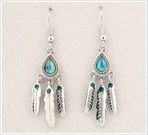 Glacier Pearle Earrings - Tribal Feathers