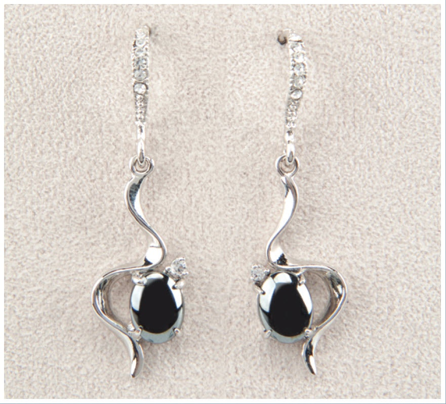 Earrings - Hematite Ripples