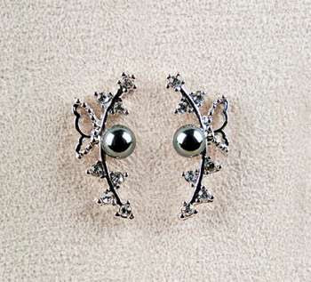 Earrings - Hematite Secret Garden