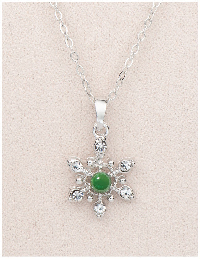 Jade Necklace - Dainty Snowflake