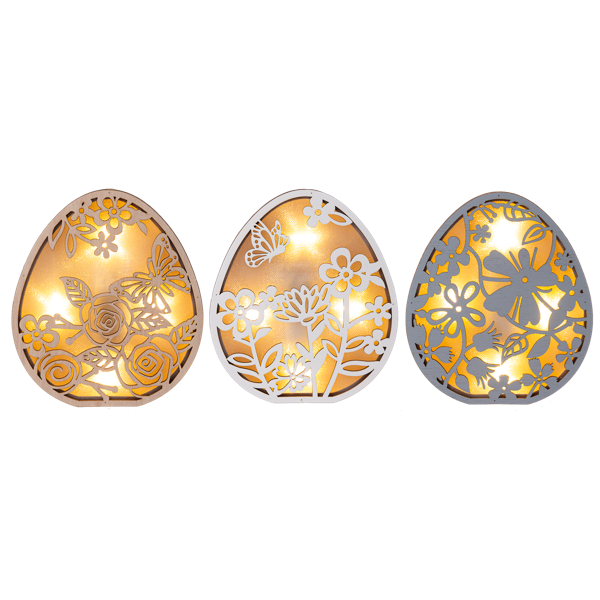 Light-up Wood Scrolled Easter Egg