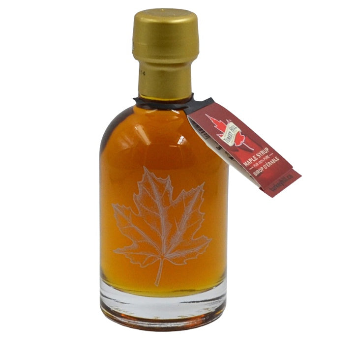 Etched Maple Leaf Glass Bottle - 200 ml
