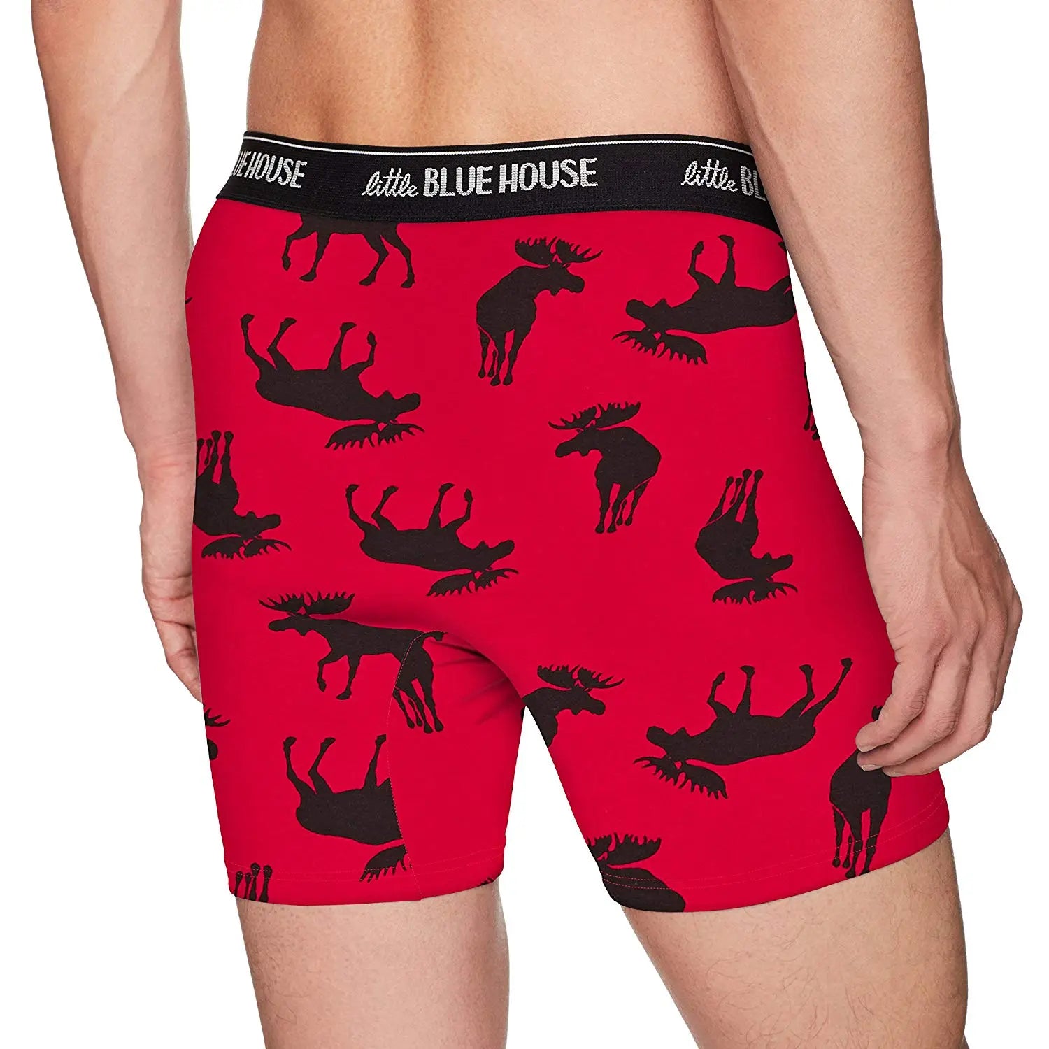 Men's Boxers by Hatley - Moose on Red