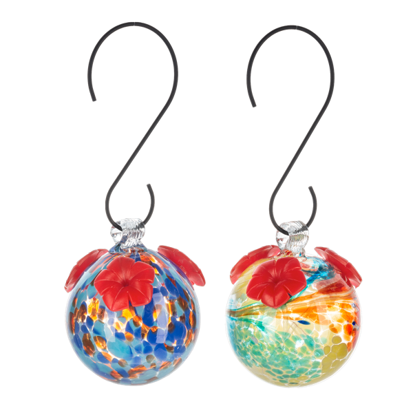 Glass Orb Hummingbird Feeders