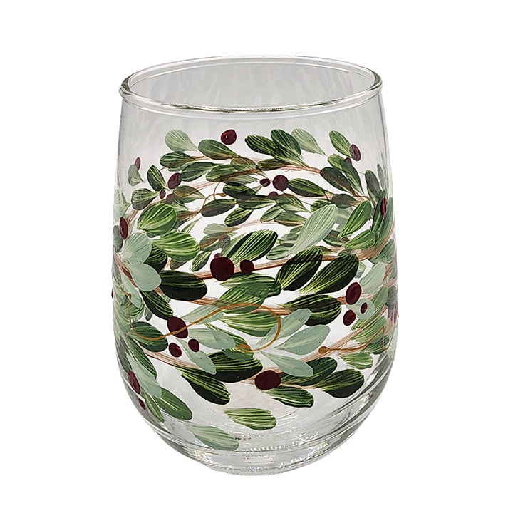 Stemless Wine Glasses - Christmas