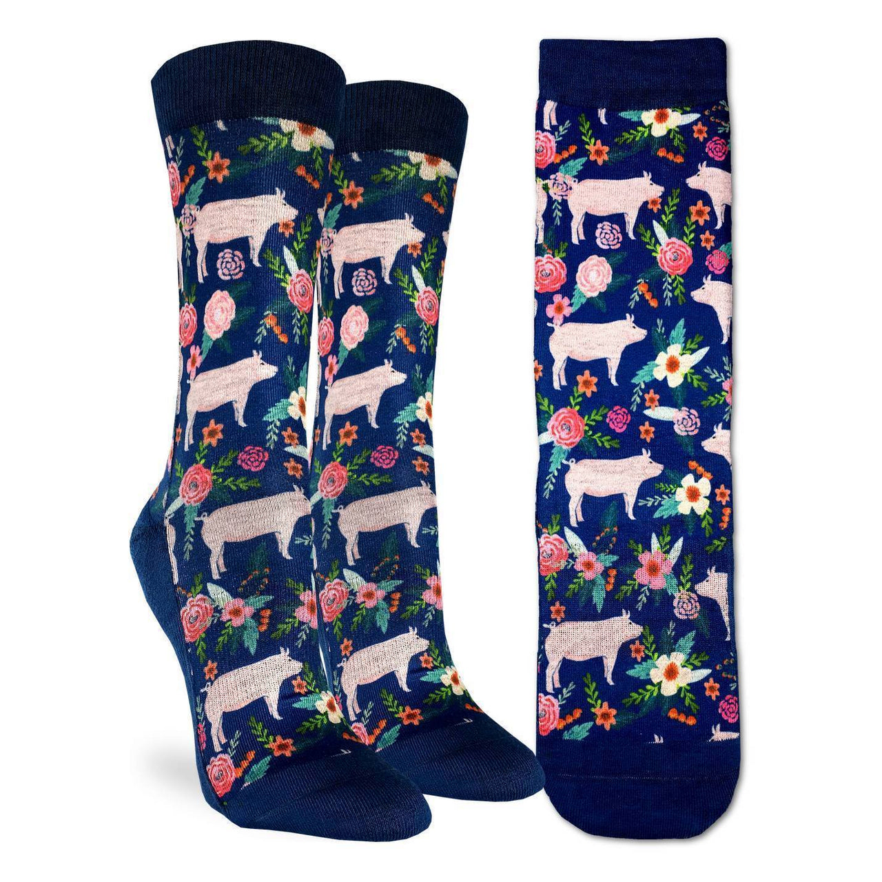 Ladies' Socks - Floral Pigs