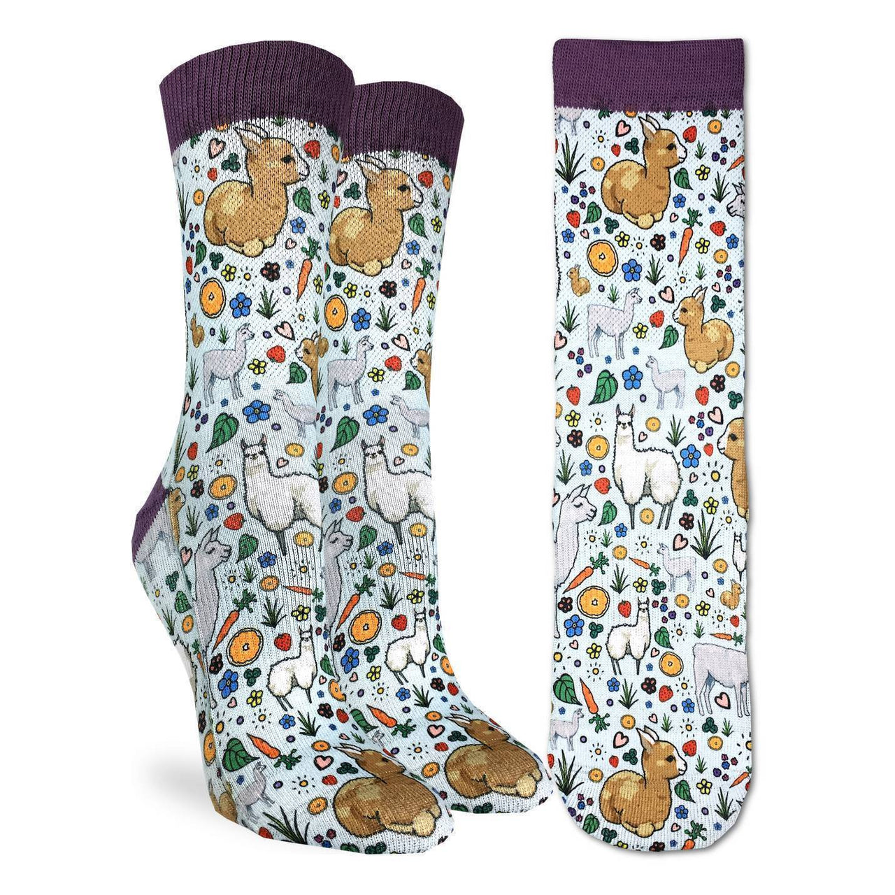 Ladies' Socks - Floral Llamas