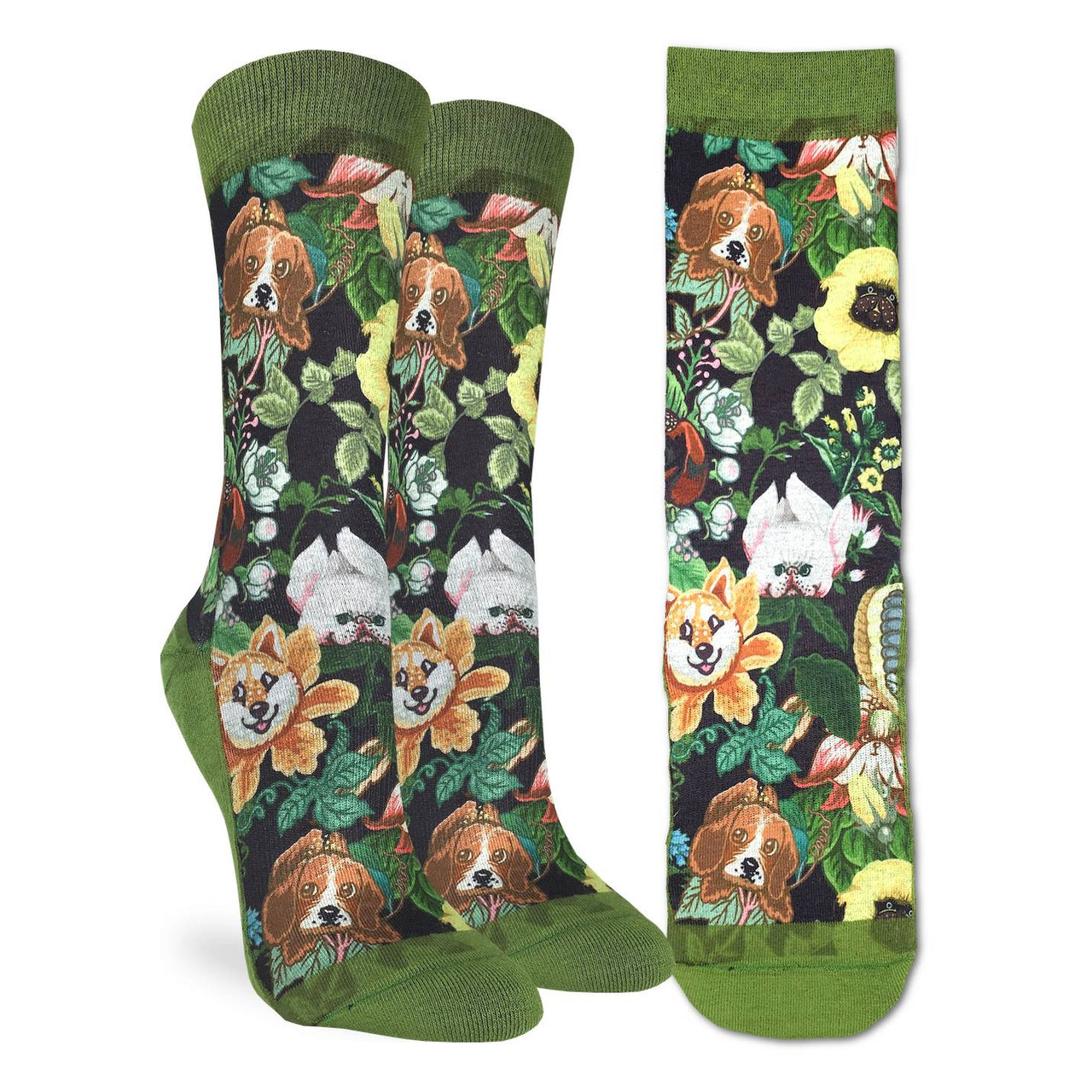 Ladies' Socks - Floral Dogs