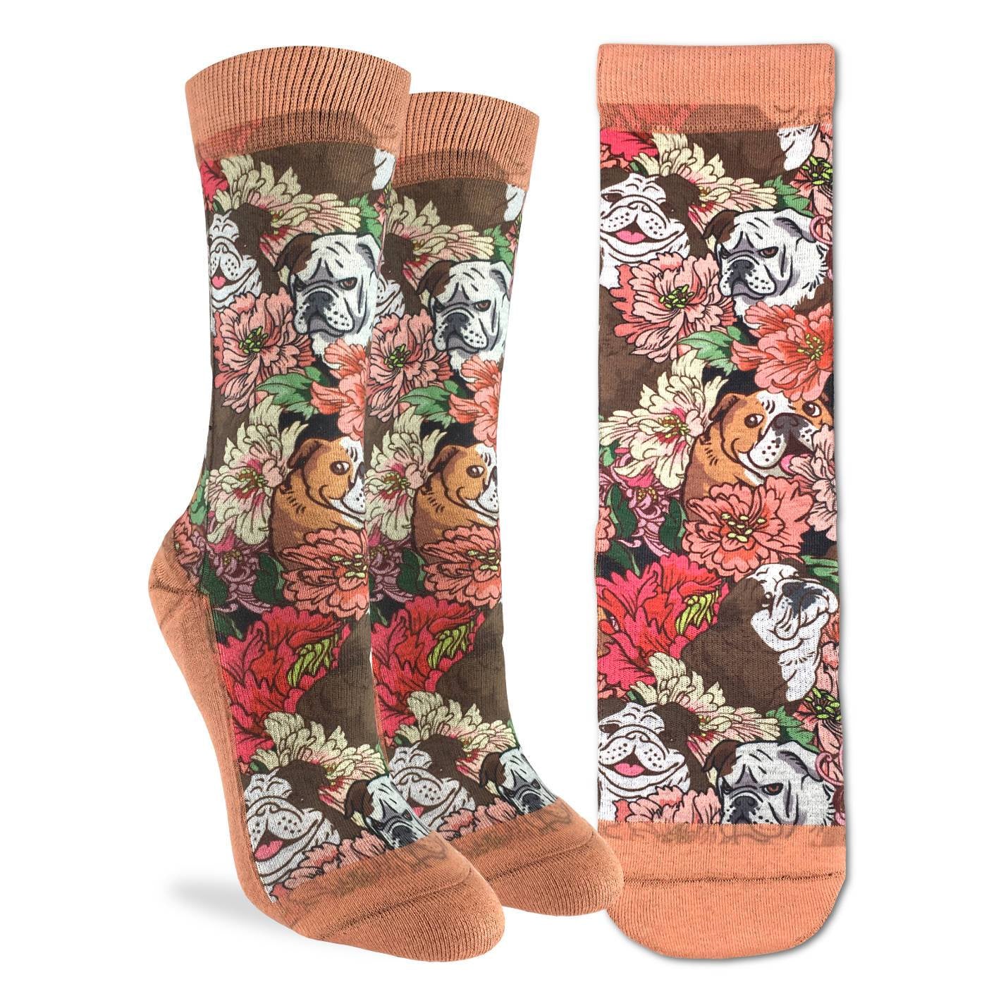 Ladies' Socks - Floral Bulldogs