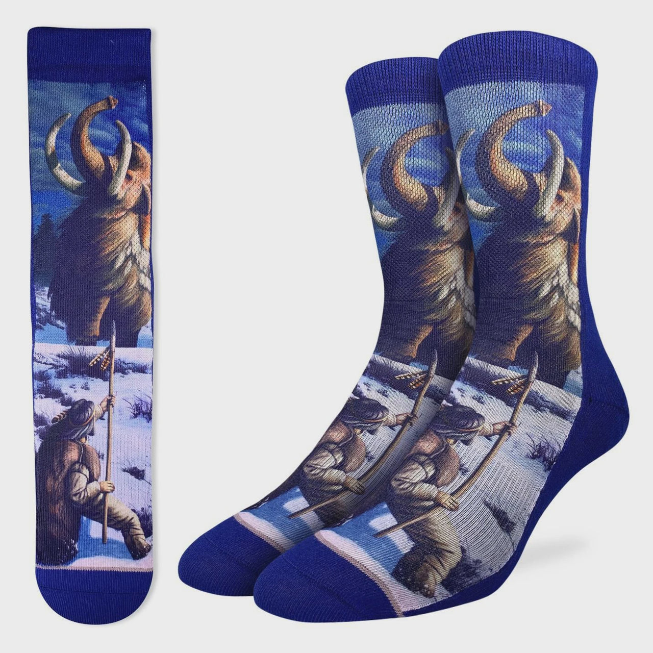 Men's Socks - Caveman vs Mammoth