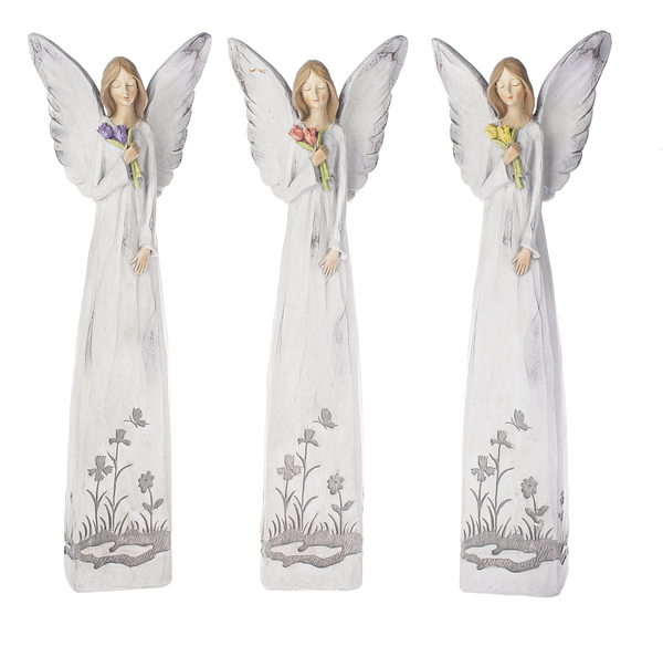 Angel Figurines with Flowers