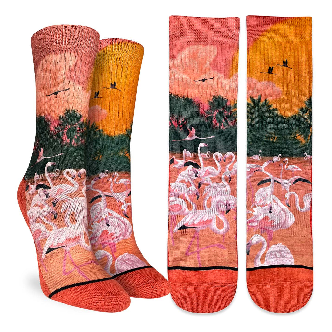 Ladies' Socks - Flamingos in Sunset
