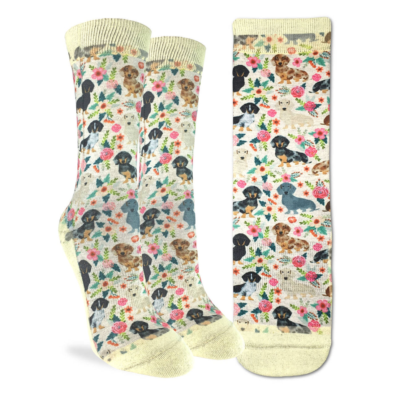 Ladies' Socks - Floral Dachshunds