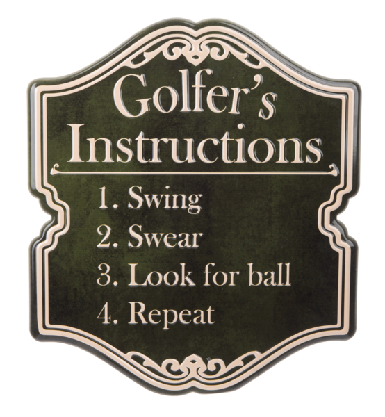 Golfer's Instruction Signs