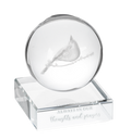 Memorial Glass Ball w/Cardinal