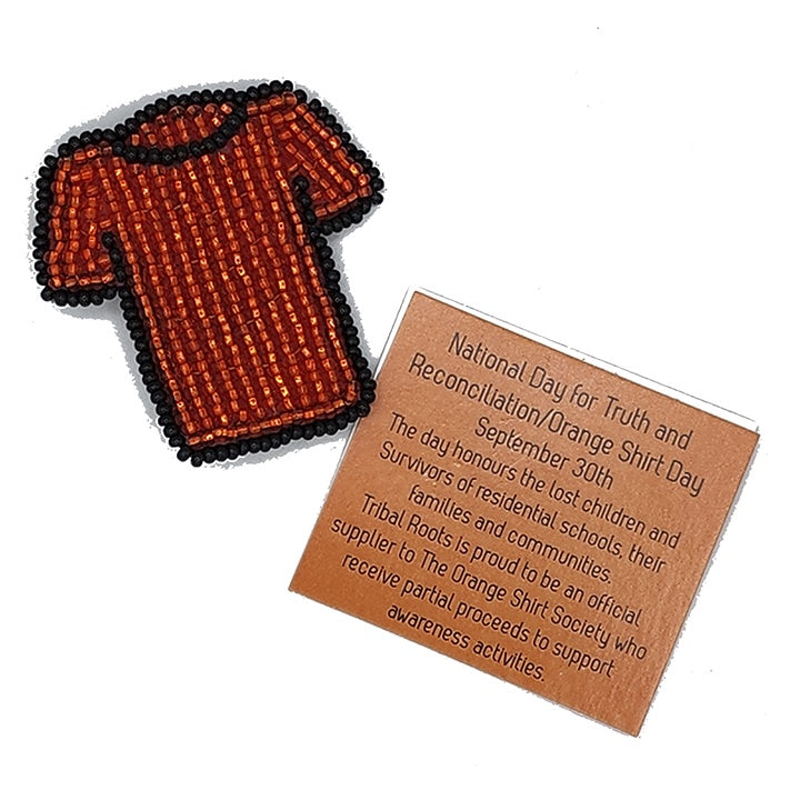 Beaded Orange Shirt Brooch