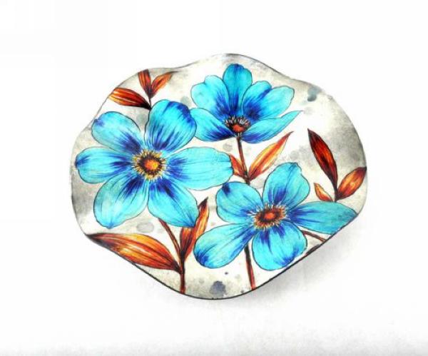 Platter - Large Square Flowers