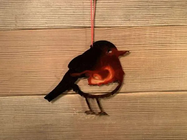 Metal Hand-painted Winter Birds - Colored