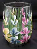 Stemless Wine Glasses - Wildflowers