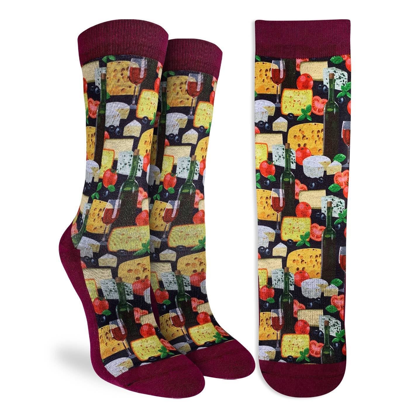 Ladies' Socks - Wine & Cheese