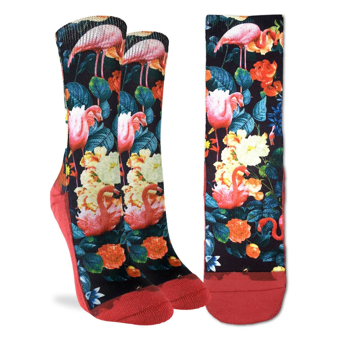 Ladies' Socks - Floral Flamingos