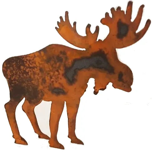 Rusted Metal Moose - Large 12"